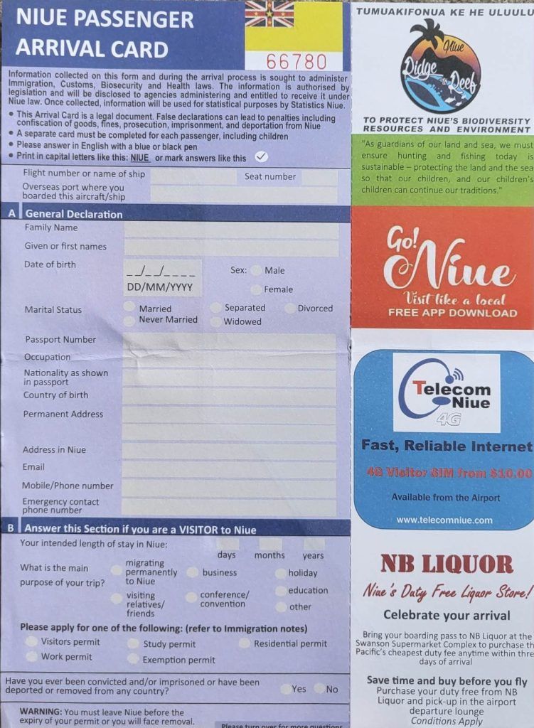 The Niue Passenger Arrival Card: What You Need to Know